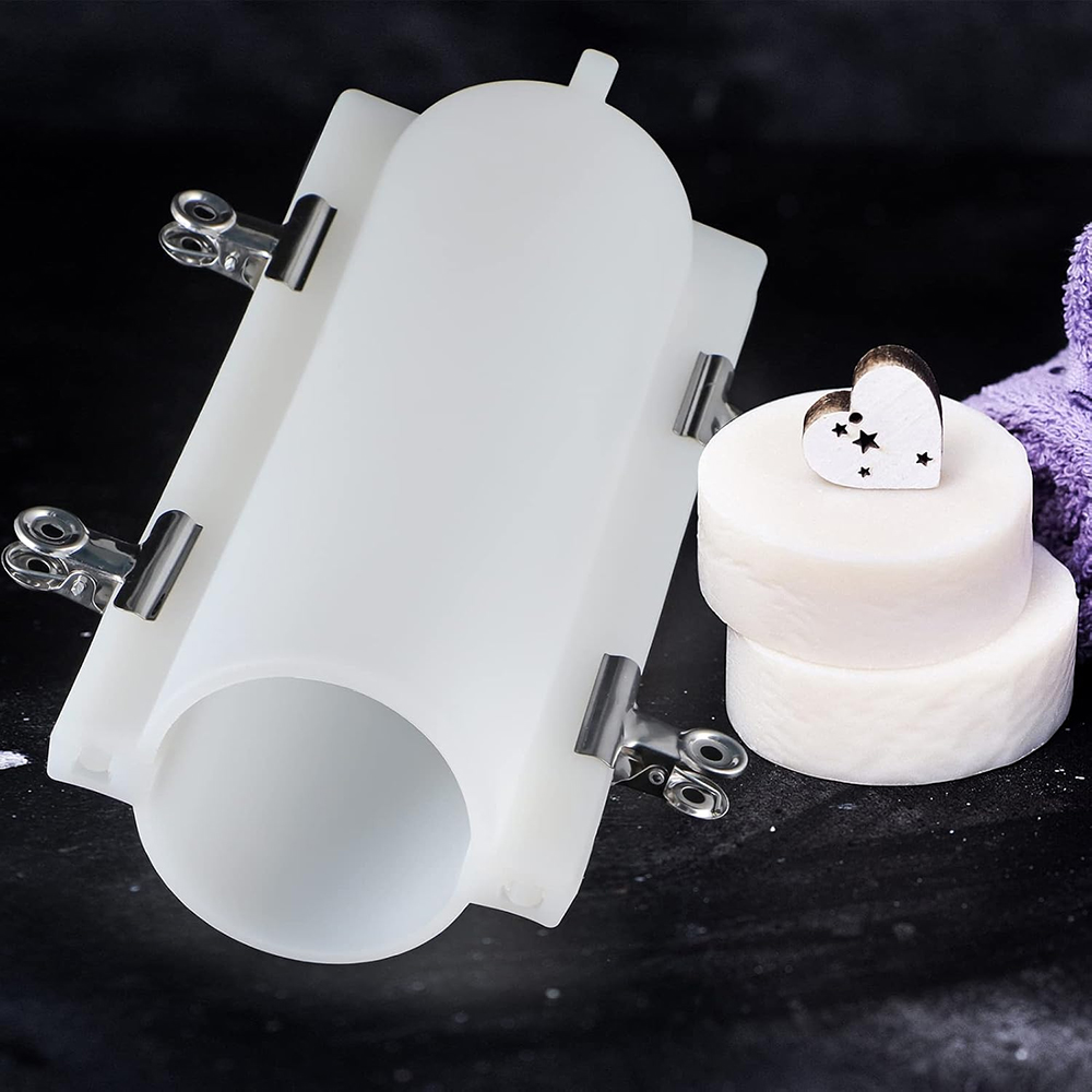 Candle Making Factory - Klipsli Büyük Silindir Tüp Sabun Kalıbı,