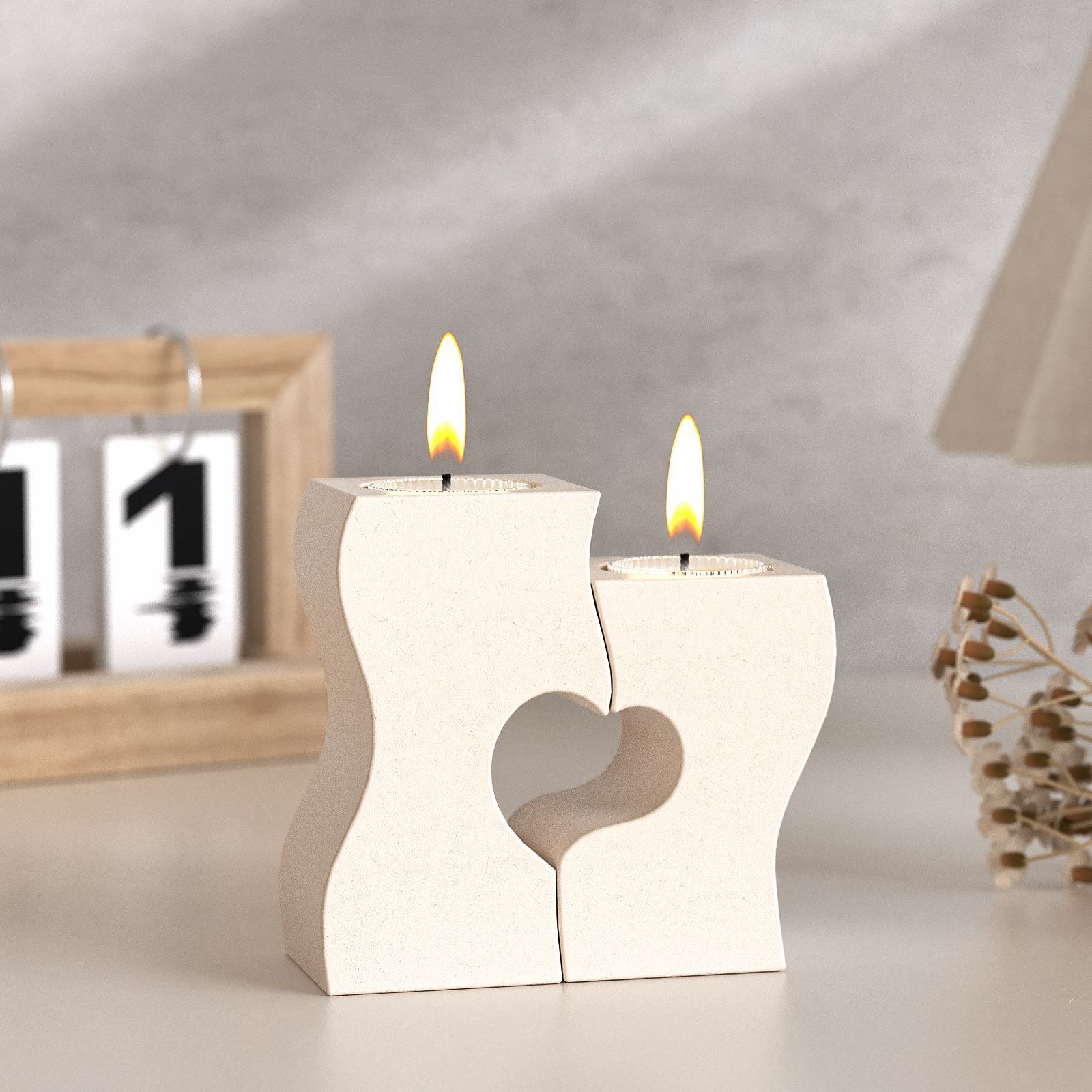 Candle Making Factory - S Kalp Şamdan Silikon Kalıplar DIY
