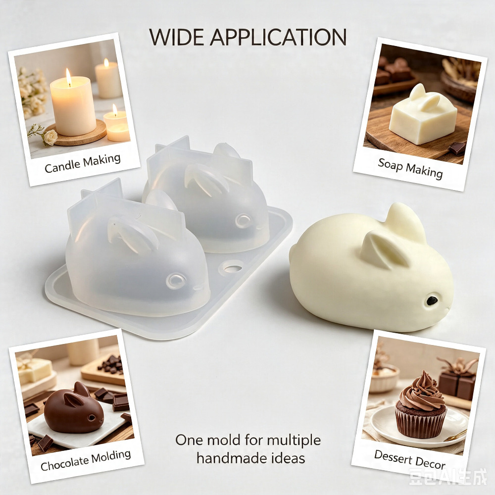 3D Mini Tavşan silikon kalıp G - Candle Making Factory incelemesi ve fiyatı