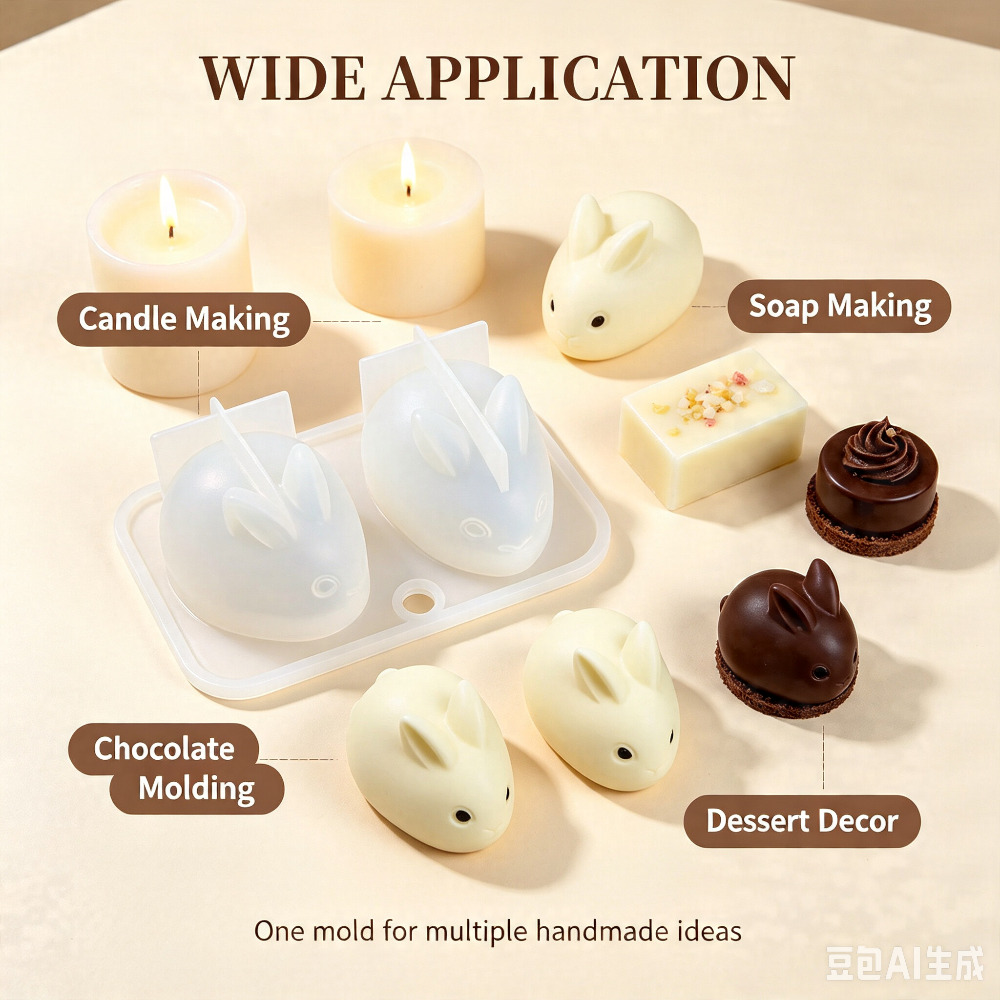 3D Mini Tavşan silikon kalıp G - Candle Making Factory incelemesi ve fiyatı